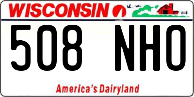 WI license plate 508NHO