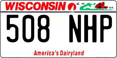 WI license plate 508NHP