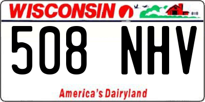 WI license plate 508NHV