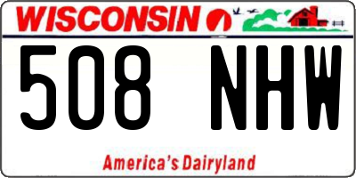 WI license plate 508NHW