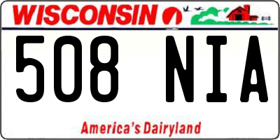 WI license plate 508NIA
