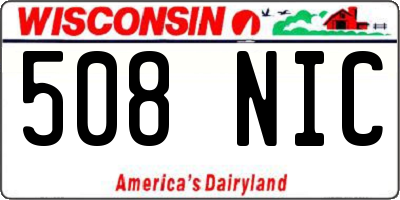 WI license plate 508NIC