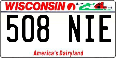 WI license plate 508NIE