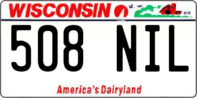 WI license plate 508NIL