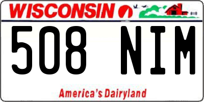 WI license plate 508NIM