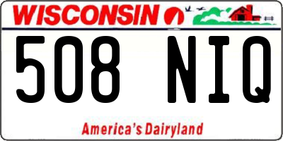 WI license plate 508NIQ