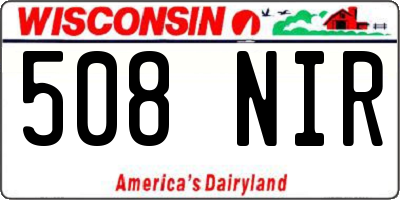 WI license plate 508NIR