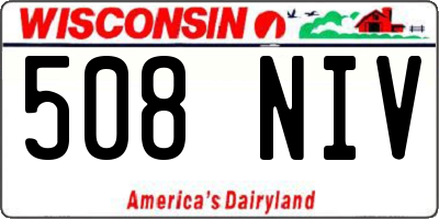 WI license plate 508NIV