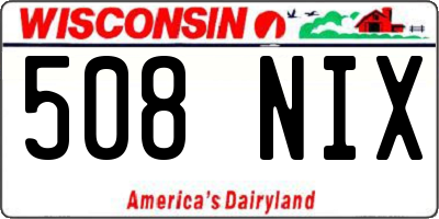 WI license plate 508NIX