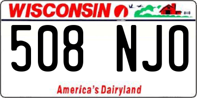 WI license plate 508NJO