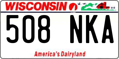 WI license plate 508NKA
