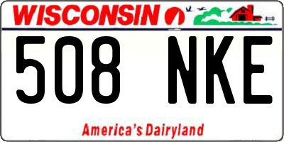 WI license plate 508NKE