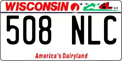 WI license plate 508NLC