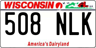 WI license plate 508NLK