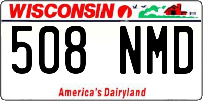 WI license plate 508NMD