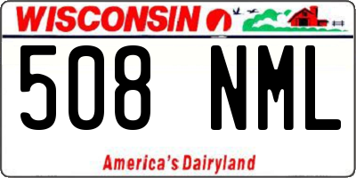 WI license plate 508NML