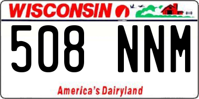 WI license plate 508NNM