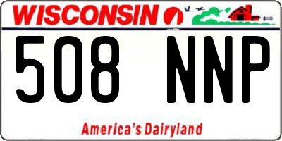 WI license plate 508NNP