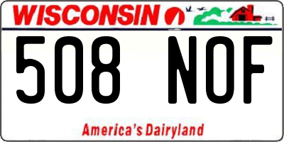 WI license plate 508NOF