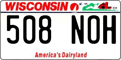 WI license plate 508NOH
