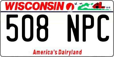 WI license plate 508NPC