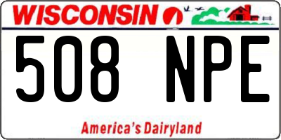 WI license plate 508NPE