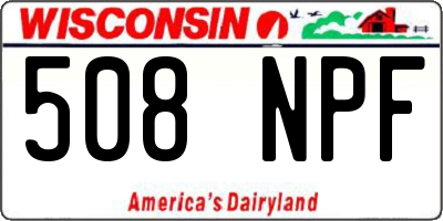 WI license plate 508NPF