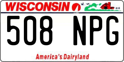 WI license plate 508NPG