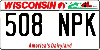 WI license plate 508NPK