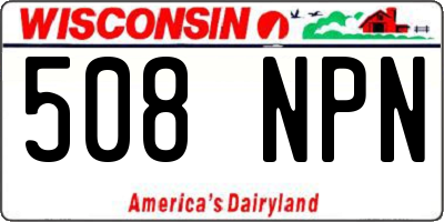 WI license plate 508NPN
