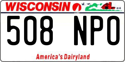 WI license plate 508NPO