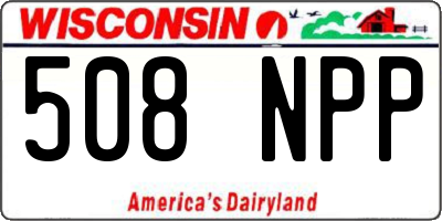 WI license plate 508NPP