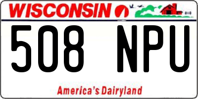 WI license plate 508NPU