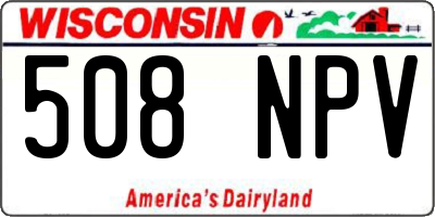WI license plate 508NPV