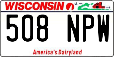 WI license plate 508NPW
