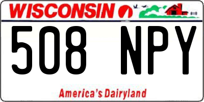 WI license plate 508NPY