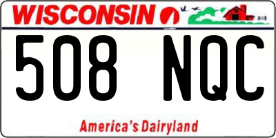 WI license plate 508NQC