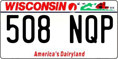 WI license plate 508NQP