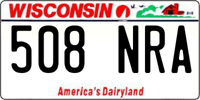 WI license plate 508NRA