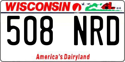WI license plate 508NRD