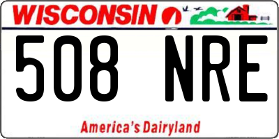 WI license plate 508NRE