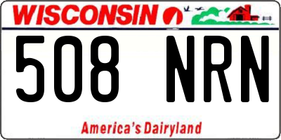 WI license plate 508NRN