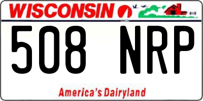 WI license plate 508NRP