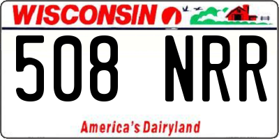 WI license plate 508NRR