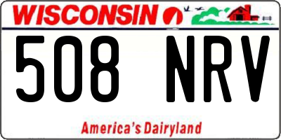 WI license plate 508NRV