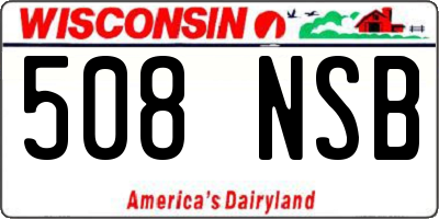WI license plate 508NSB