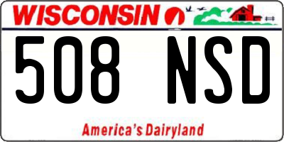 WI license plate 508NSD