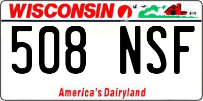 WI license plate 508NSF