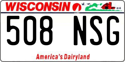 WI license plate 508NSG