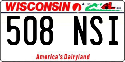 WI license plate 508NSI